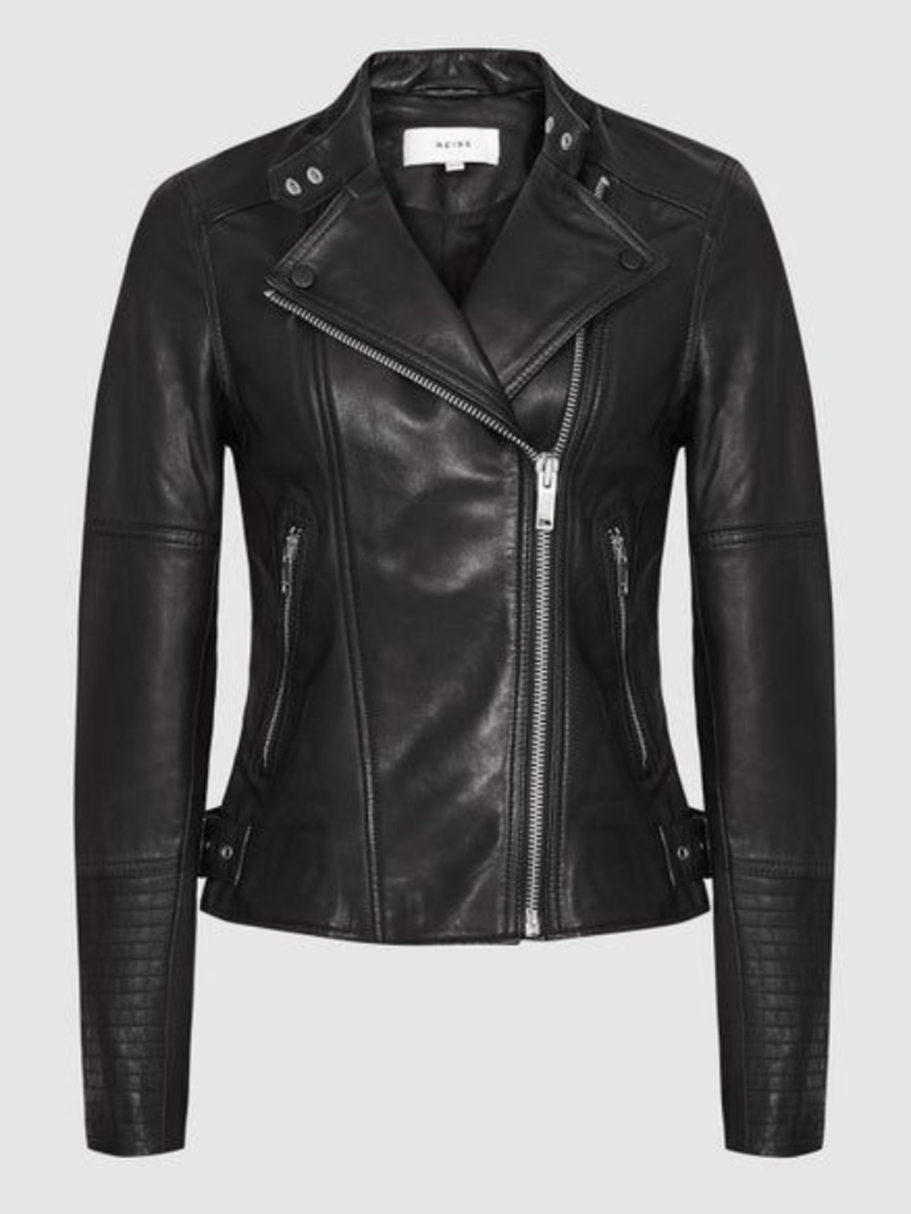 Reiss Tallis Black Biker Jacket